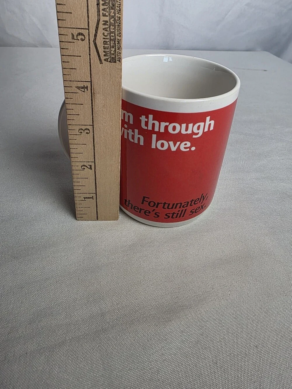 VTG Hallmark Shoebox Greetings Valentines Coffee Mug I'm Through With Love
